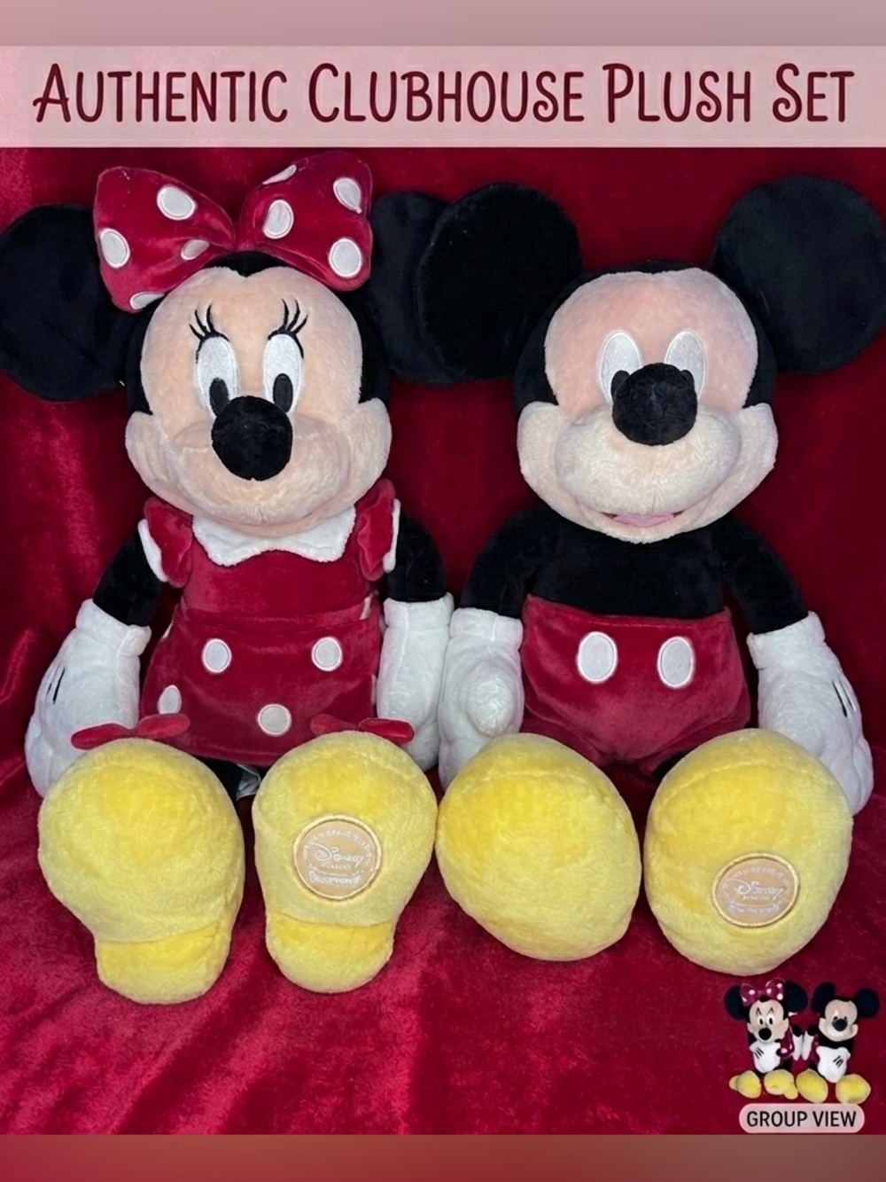 Disney Store Exclusive Mickey & Minnie Mouse Clubhouse Large 18” Plush